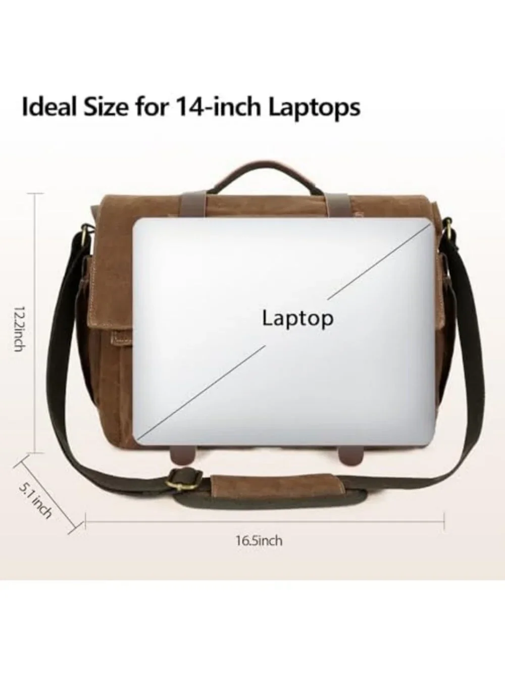 Stylish Waterproof Waxed Canvas Messenger Bag for Men - 14